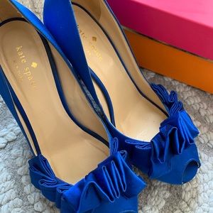 Kate Spade David Satin Heels in Cobalt
